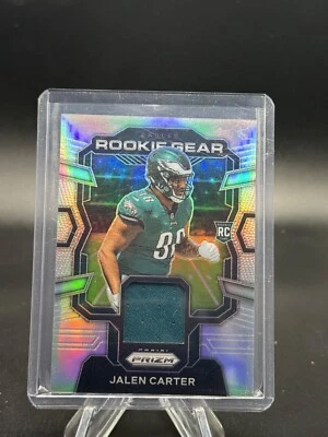 2023 Panini Prizm Jalen Carter Rookie Gear Jersey Silver Prizm RC Eagles - Image 1 of 2