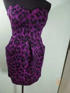 VESTIDO CHARLOTTE RUSO CON ESTAMPADO DE LEPARDO PÚRPURA Y NEGRO, TALLA 8 GÓTICO, PUNK, EMO,Y2K - Imagen 1 de 10