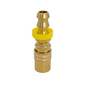 Quick Disconnect Mold Coolant Coupler 1/4” Body x 3/8” Push-On Hose Barb Brass - Picture 1 of 8