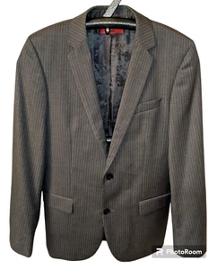 HUGO BOSS Blazer Jacket Astro/Hill7 Pinstripe Virgin Wool Size 38R Gray - Picture 1 of 18