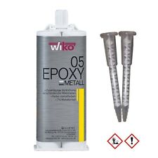 Wiko Epoxy Flüssigmetall 50ml + 2 Mischdüsen 2K Kleber Kaltmetall KFZ Auto