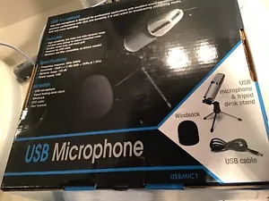 Stadium USBMIC1 Microphone, cable, tripod desk stand, windsock -  Charity - Picture 1 of 7