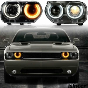 Par de faros delanteros LED y DRL para Dodge Challenger SE 2015-2021 cupé R/T - Imagen 1 de 12