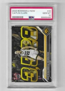 2023 Bowman U Now Caitlin Clark #49 NCAA Scoring Record 3528 Points PSA 10 Fever - Picture 1 of 2