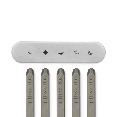 ImpressArt Scene Building 2 Signature Metal Stamp Pack - Pájaros, Luna, Estrella Foto 1 de 3