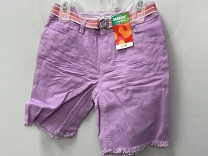 Garanimals Girls Purple Denim Bermuda Shorts w/ Belt - Picture 1 of 10