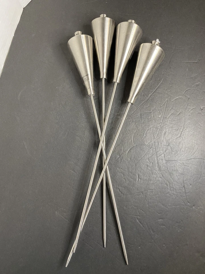 "Juego de 4 antorchas de acero inoxidable Blomus montadas 18"" de largo nuevas sin caja" Foto 1 de 4