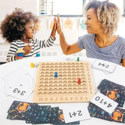 Addition Multiplication Board Game Wooden Table Educational toy Maths Pre-school - Image 1 of 4