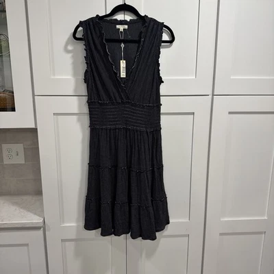 Nuevo con etiquetas Vestido Max Studio Negro Blanco Rayas Sin Mangas Volantes Talla Grande Foto 1 de 4