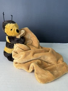 Jellycat Bashful Bee sucette rare couverture de sécurité peluche vierge excellent état - Photo 1/11