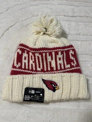 Arizona Cardinals New Era Puño Lateral Pom Blanco Mujer Tejido Sombrero - Nuevo NFL Foto 1 de 4