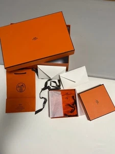 HERMES 2er Set leere orange Geschenkbox 24076 - Bild 1 von 6