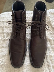 Cole Haan Mens Air Brown Size 11M Lace Up Leather Dress Boots - Picture 1 of 10