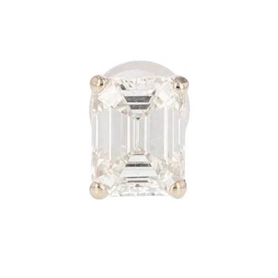 GIA .72ct Emerald Cut Diamond Solitaire Single Stud Earring 14k White Gold - Image 1 of 4