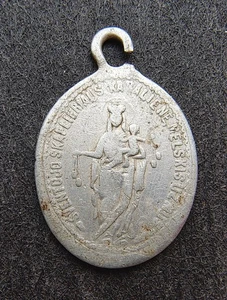 Vintage alter antiker Anhänger Medaille Medaillon christlich katholisch Polen - Bild 1 von 2