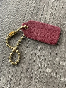 Vintage Coach kleiner Hangtag rot Leder einseitig einseitig ERSATZ - Bild 1 von 4