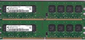2GB 2x1GB DDR2-800 PC2-6400 QIMONDA HYS64T128020EU-2.5-B2 Desktop Ram Memory Kit - Picture 1 of 4