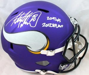 Adrian Peterson Signed Vikings F/S Speed Helmet w/2 Insc.-Beckett W Hologram - Picture 1 of 8