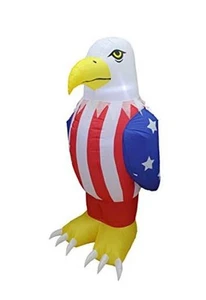 6 Fuß groß Patriotischer Unabhängigkeitstag 4. Juli aufblasbar amerikanische Glatze - Bild 1 von 6