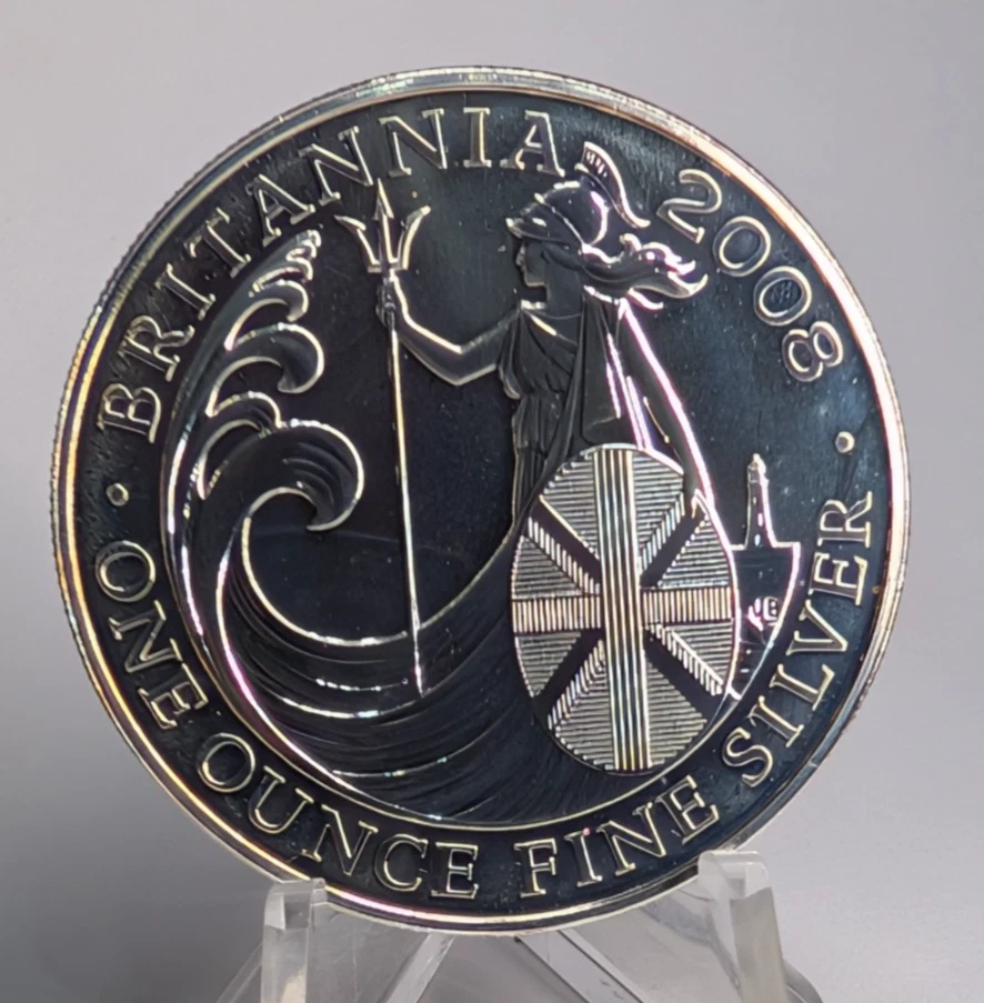 2008 - UK - £2 - Silver Britannia - 0.999 fine - 1 Troy Oz - Image 1 of 2