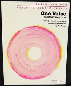 One Voice Barry Manilow Sheet Music Score Book Babko Voices and Jazz Ensemble - Picture 1 of 7