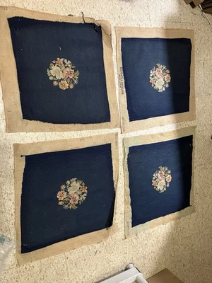 Four (4) Antique Needlepoint Victorian Chair Covers - Image 1 of 4