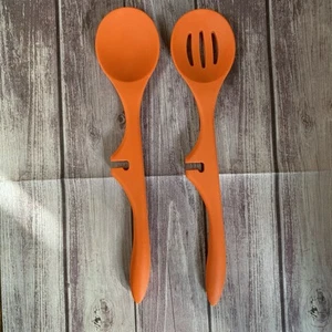 Orange Set Of Rachel Ray Lazy Spoon & Slotted Spoon 13” - Picture 1 of 4