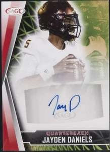 2022 SAGE RED RC ROOKIE CARD Autographs Jayden Daniels #A-JD WASHINGTON AUTO - Picture 1 of 2