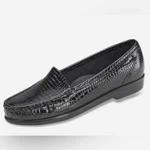 Mocasín sin cordones SAS Simplify Everyday negro brillante cocodrilo para mujer 9,5 nuevo sin etiquetas - Imagen 1 de 10