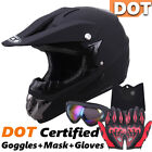 DOT Adult Motorcycle Dirt Bike ATV Motocross Helmet / Gloves+Goggles+Mask S~XXL