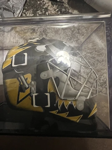 Franklin Sports Buffalo Sabres NHL Mini Hockey Goalie Helmet Mask Cover