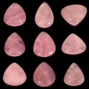 HIGH QUALITY NATURAL TRANSLUCENT PINK ROSE QUARTZ PEAR CABOCHON GEMSTONE CB- - Picture 1 of 10