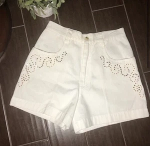 Kippy’s off white high waisted shorts w/crystals Sz 9 - Picture 1 of 8