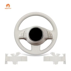MEWANT White PU Leather Steering Wheel Cover for Fiat 500e 500C 2014-2017 500 - Picture 1 of 11