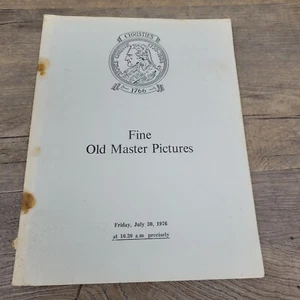 Christies July 30th 1976 Fine Old Masters Pictures Paperback - Bild 1 von 3