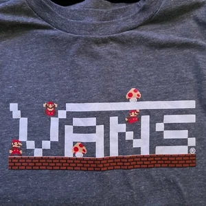 Vans X Nintendo Super Mario Bros. T-Shirt Gray Boys S Small Retro Video Game - Picture 1 of 5