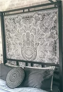 Arazzo a mano grigio Fatima indiano mandala da parete copriletto boho - Foto 1 di 3