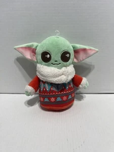NWT Disney Star Wars The Mandalorian 8" Stuffed Grogu Baby Yoda Holiday Plush - Picture 1 of 4