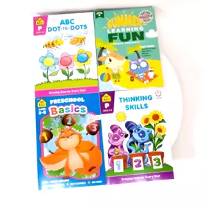 4 Children Activities Books 3 School Zone & 1 The Clever Factory Read - Foto 1 di 16