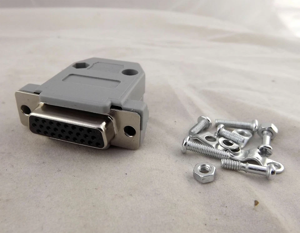 10x DB26 Female 26 Pin 3 Rows D-Sub Connector Plastic Hood Cover Backshell Gray - Image 1 of 1