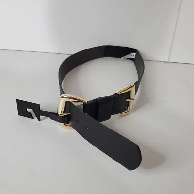 Express Black Leather Belt Gold Tone Buckle Women's Size XL Xtra Large New  - Image 1 of 4
