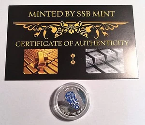 NEW "It's a Boy" 1/10th OZ 999.0 Solid Silver Bullion Coin C.O.A (Coloured Blue) - Picture 1 of 6