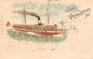 Schweiz - VIERWALDSTÄTTERSEE (LU) Dampfer Stadt Luzern - LITHO - Verlag Künzli 1 - Picture 1 of 2