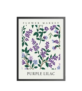 Purple Lilac Flower Photo Art Print Poster Wall Art Painting - Picture 1 of 9