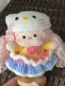 handmade crochet Hello Kitty Cross Dressing Piggy Girl - Picture 1 of 2