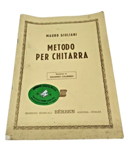 Metodo per Chitarra Mauro Giuliani Libro Didattico Usato Edizione 1982 Esercizi - Foto 1 di 10