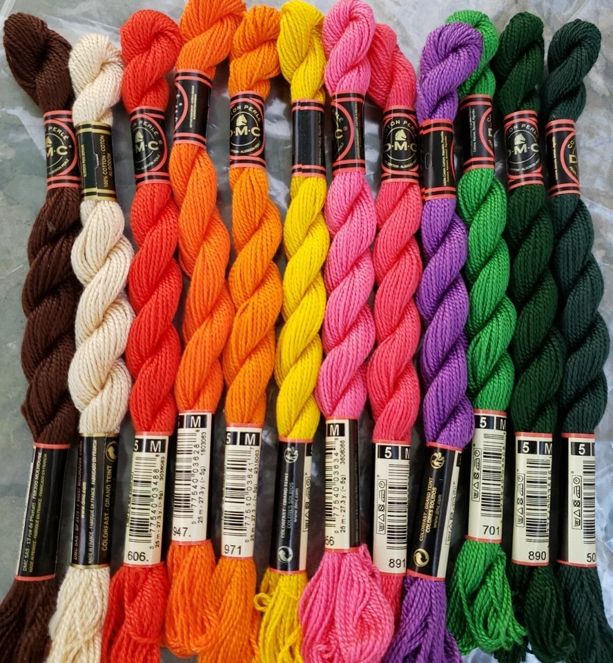 Hilos para bordar a mano a punta de aguja 12x perla DMC #5 surtidos  Foto 1 de 1