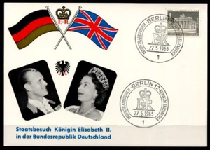 Königin Elisabeth II.Staatsbesuch in BRD. S/Karte(4). 27.5.1965. W.Berlin 1965 - Bild 1 von 1