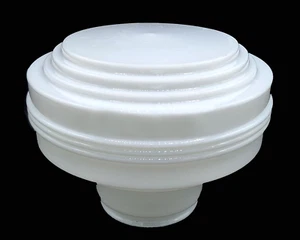 Vintage 8" Milk Glass Spaceship Streamline / School House Light Fixture RARE! - Picture 1 of 5