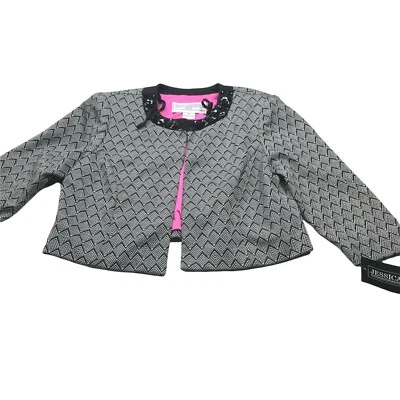 Chaqueta para mujer Jessica Howard negra blanca 4 Petite nueva con etiquetas Foto 1 de 4